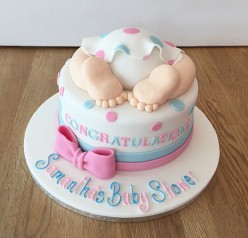 BUTTERSCOTCH BABY SHOWER CAKE