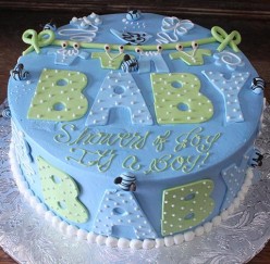 CHOCOLATE TRUFFLE BABY SHOWER CAKE